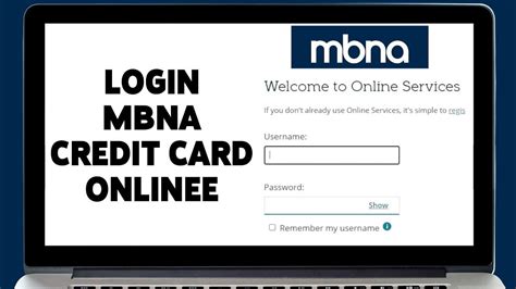 MBNA credit card log in